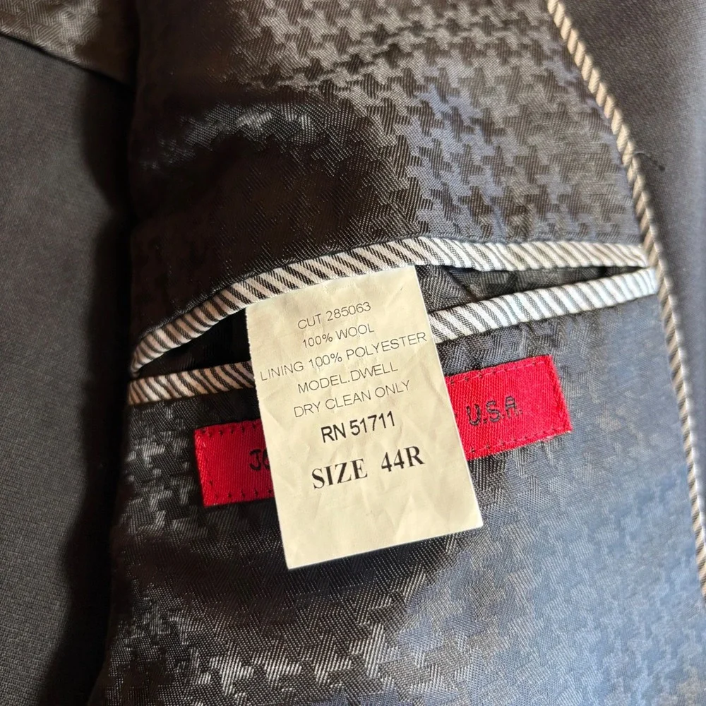 John Varvatos USA Men's Black‎ Wool Blazer Suit Coat Jacket Size 44R